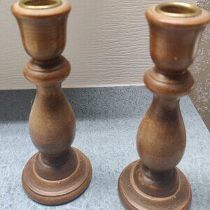 Pair of Wooden Candlesticks